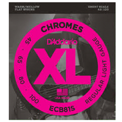 D'Addario ECB81S 45-100 Set Chrome Bass Flat Wound Strings Short Scale