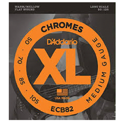 D'Addario ECB82 Chromes Flat Wound Bass LONG SCALE 50-105