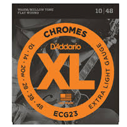 D'Addario ECG23 Chromes Extra Light Gauge Flat Wound Electric Guitar Strings