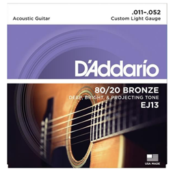 D'Addario EJ13 Acoustic 80/20 Custom Light, 11-52