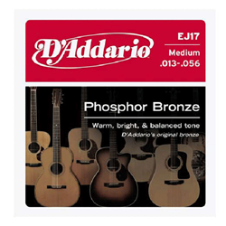 D'Addario EJ17 Phosphor Bronze 13-56  Medium 6 Acoustic Guitar Strings