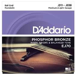D'Addario EJ70 Mandolin Ball End, Med/light