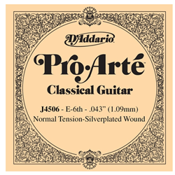 D'Addario J4506 E-6th Stringm Silverplated Wound, Normal