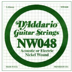 D'Addario NW048 Nickel Wound Electric Guitar Single String - 0.48