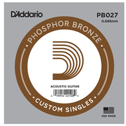 D'Addario PB027 .027 Phosphor Bronze Wound Acoustic String
