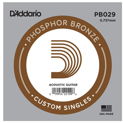 D'Addario PB029 .029 Phosphor Bronze Wound Acoustic String
