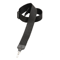 Levys M10-BLK 2" soft-hand polypropylene banjo strap with metal truss-rod clips and tri-glide adjustment. Adjustab