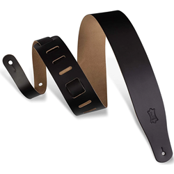 Levys M26-BLK 2 1/2" leather guitar strap. Adjustable