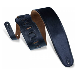 Levys M4GF-XL-BLK 3 1/2" padded garment leather bass strap with suede backing. Adjustable from 36" to 52". Also availa