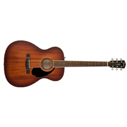 Fender 0970350337 PO-220E Orchestra Mahogany Paramount Acoustic-Electric Guitar - Aged Cognac Burst w/ Hardshell Case