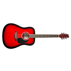 Denver DD44S-RED Acoustic Guitar - Dreadnought Spruce/Sapele - Red