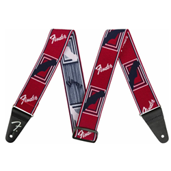 Fender 0990686009 2" Weighless Monogrammed Strap - Red/white/black