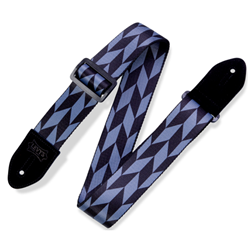 Levys MPF2-002 2" Polyester Guitar Strap Offset Arrow Design - Black and Grey