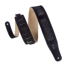 Levys MS26CK-BLK 2.5" Suede Strap With Embossed Celtic Knot Design