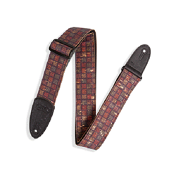 Levys MX8-004 Orleans Cork Black Red, Navy, Gold 2 Guitar Strap