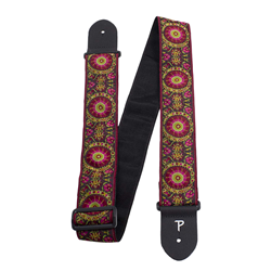 Perris TWS-7140 2.5" Burgundy Mandala Jacquard Guitar Strap