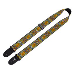 Perris TWS-7276 2" Jacquard Guitar Strap - Orange-Yellow Floral