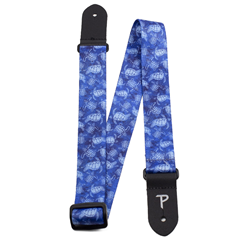 Perris UKLPCP-7093 1.5" Polyester Ukulele Strap - Blue Turtles