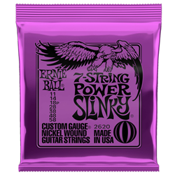 Ernie Ball 2620EB Power Slinky Nickel Wound 7-String Electric Guitar Strings - 11-58