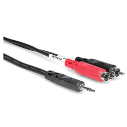 Hosa CMR-215 Stereo Breakout 3.5mm TRS To Dual RCA - 15ft