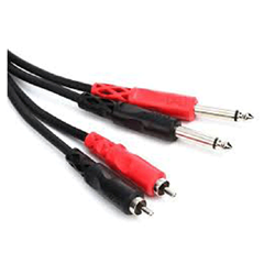 Hosa CPR-202 Rca (m) X2 - 1/4" Ts (m) X2 Cable - 6.6ft.