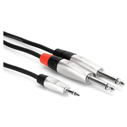 Hosa HMR-003Y Rean Stereo Breakout Cable 3.5 TRS To Dual Rca -  3ft