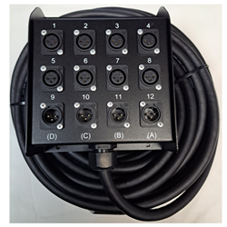 BRTB VB8-4X-75 (Custom Length) Viper Series 8x XLR Sends + 4x XLR Returns Stage Box Audio  Snake - 75 ft