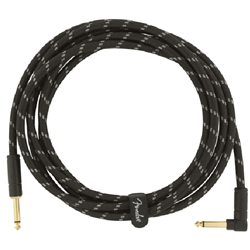 Fender 0990820090 Deluxe Instrument Cable Straight/Angle 10 ft - Black Tweed