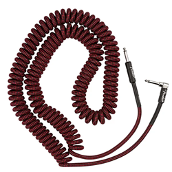 Fender 0990823054 Pro Series Coiled Instrument Cable 30 ft - Red Tweed