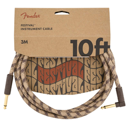 Fender 0990910022 Festival Series Hemp Instrument Straight/Angle Cable 10 ft - Brown