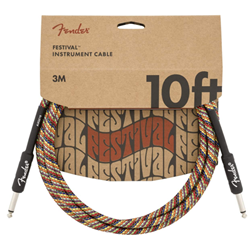 Fender 0990910299 Festival Series Hemp Instrument Cable 10ft - Rainbow