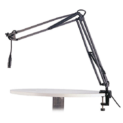 K&M 23850-BLACK Steel Microphone Desk Arm, 3-Pin Xlr With 5m Cable - Black