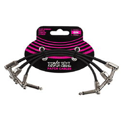 Ernie Ball 6221EB 6'' Flat Ribbon Patch Cable 3 Pack - Black