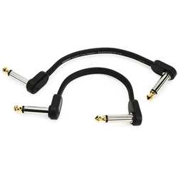 D'Addario PW-FPRR-204OS Custom Series Flat Patch Cable Offset Right-angle to Right-angle - 4" (2pk)