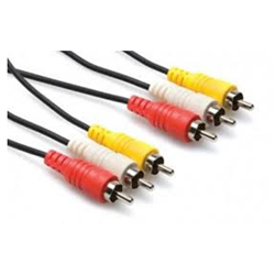 Hosa VRA-300.5 3 RCA Male to 3 RCA Male Audio Video Cable 1.6ft