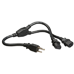 Hosa YIE-406 Power Y Cable-Dual Iec C13 To Nema 5-15p -1.5'