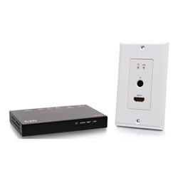 C2G C2G30025 HDMI HDBaseT + RS232 and IR over Cat Extender Single Gang Wall Plate Transmitter - 4K 60Hz
