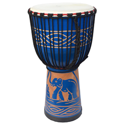 Ecko Percussions ECK INDIE65 EBLU Djembe, Elephant Blue Design