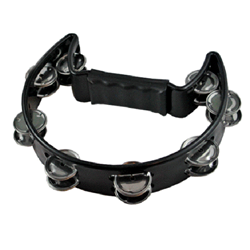 Granite Percussion GP-TAMB5 Half Moon Plastic Tambourine - Black