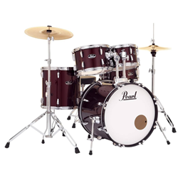 Pearl RS505CC91 Roadshow 5-Piece Red Wine Drum Set With 20 Inch Bass Drum Hardware And Cymbals