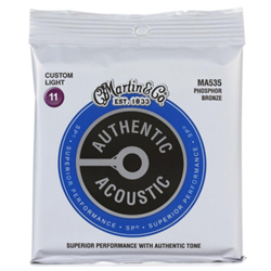 Martin 41Y18MA535 Authentic Acoustic Phospor Bronze Guitar Strings - Gauge 11 - 52