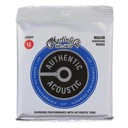 Martin 41Y18MA540 Authentic Acoustic Phosphor Bronze Guitar Strings - Light Gauge 12 - 54