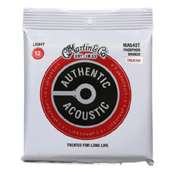 Martin MA540T Authentic Lifespan 2.0 Phosphor Bronze Acoustic Guitar Strings - Light Gauge 12 - 54