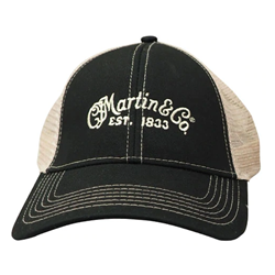Martin 18H0001 Mesh Trucker Hat in Black w/Tan Mesh