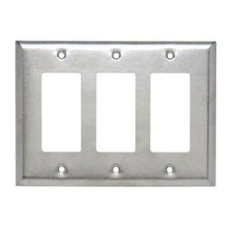 BRTB GP-3D-SS Stainless Steel 3 Gang Decora Plate