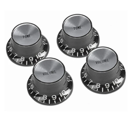 Gibson MK010 Black W/ Silver Top Knobs - 4 Pack