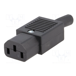 Bulgin PX0587 IEC Power Connector, IEC C13 Socket, 10 A, 250 VAC, Screw, Cable Mount