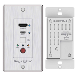 Key Digital KD-XWPS HDMI USB-C Over 50m CAT6 Wall Plate Extender Set