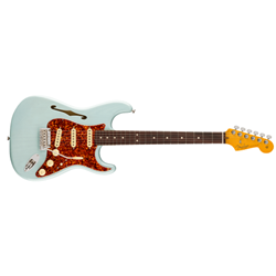 Fender 0171010726 Limited Edition Professional II Thinline Statocaster Electric Guitar - Transparent Daphne Blue w/ Hard Shell Case