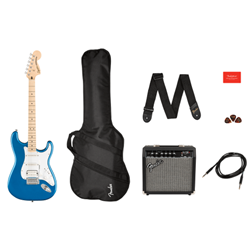 Squier 0372820002 Affinity Series Stratocaster HSS Guitar Player Bundle Pack - Lake Placid Blue